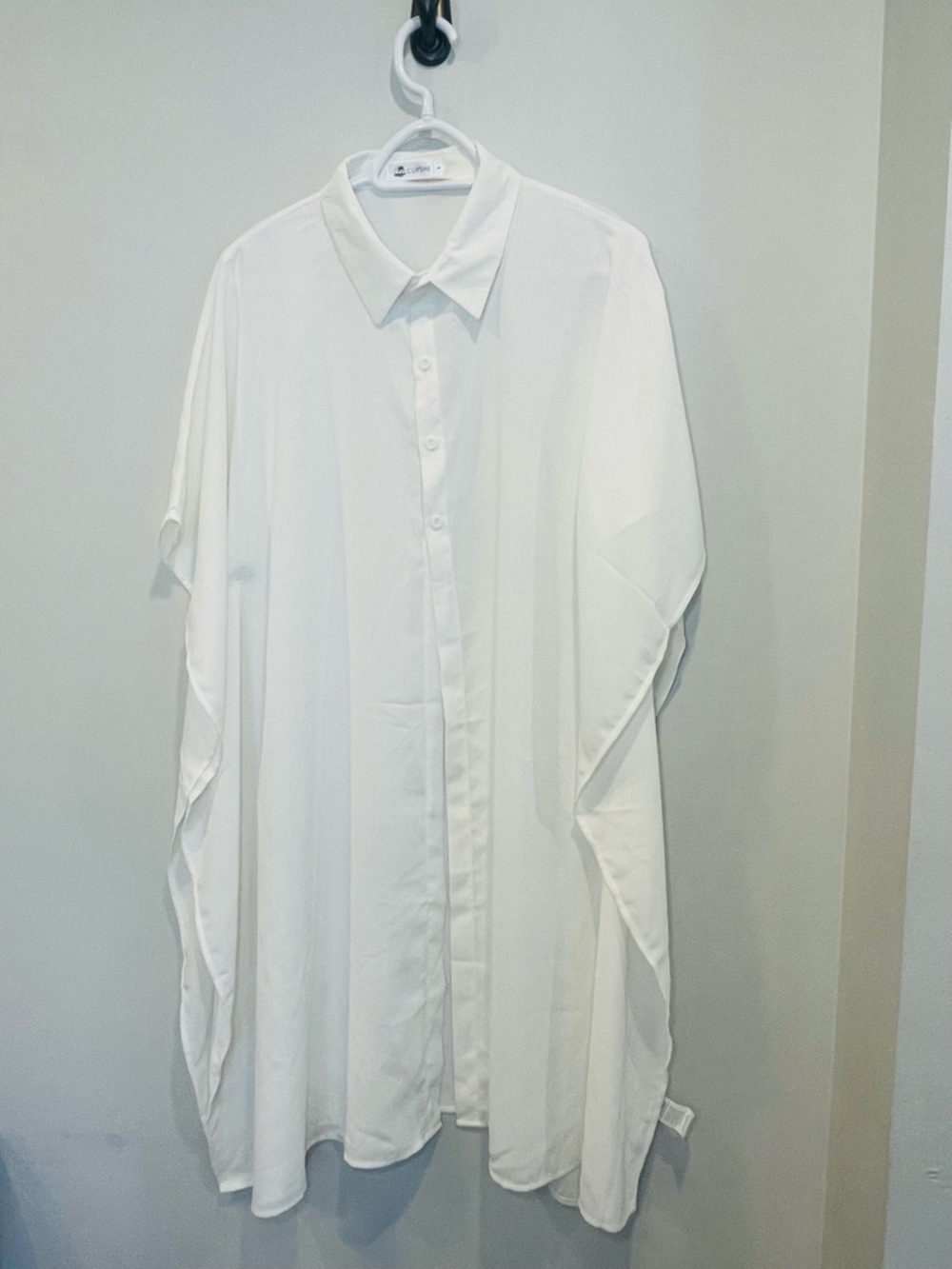 Cupshe White Sheer Button-Front Swim Coverup